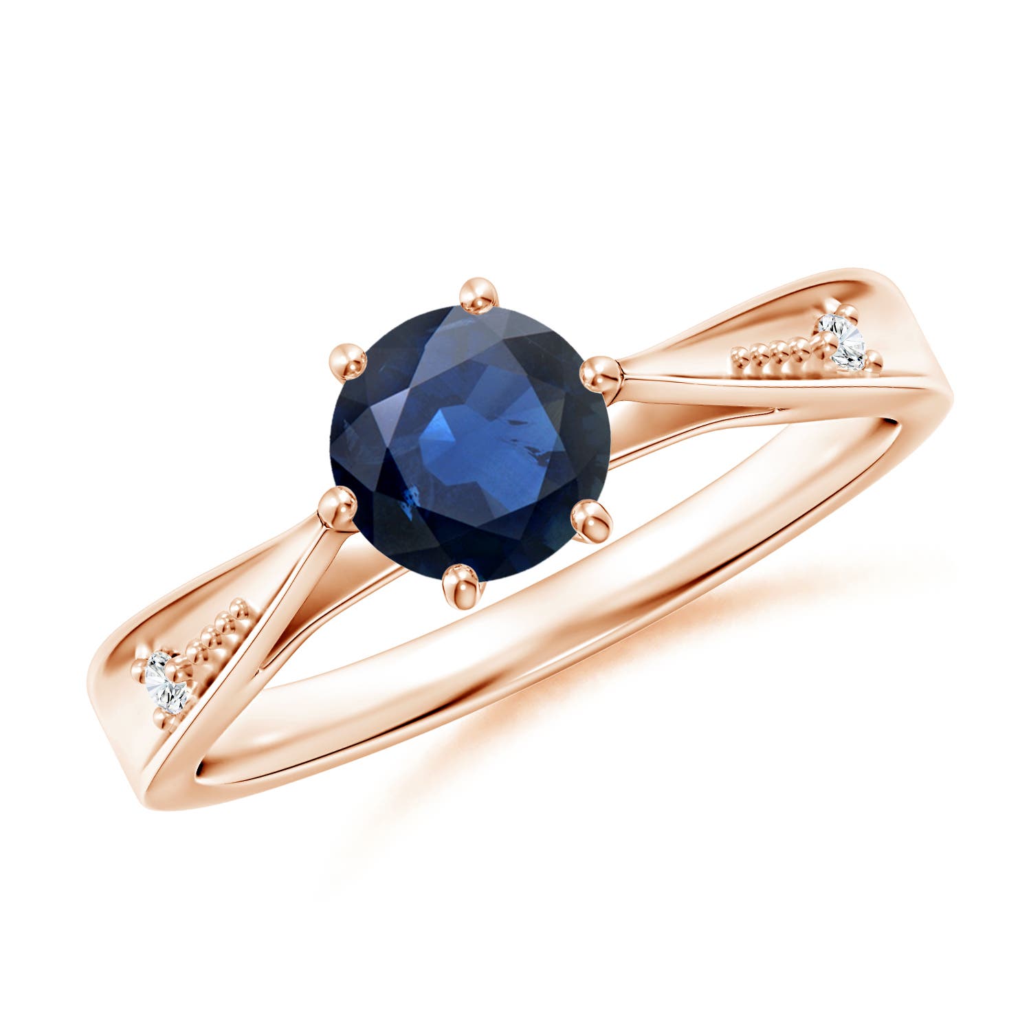 AA - Blue Sapphire / 1.02 CT / 14 KT Rose Gold