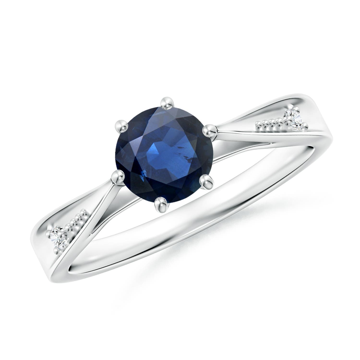 AA - Blue Sapphire / 1.02 CT / 14 KT White Gold