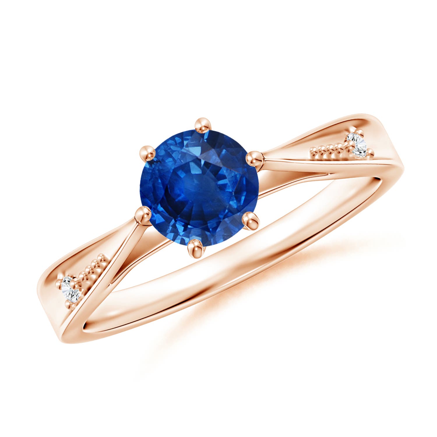 AAA - Blue Sapphire / 1.02 CT / 14 KT Rose Gold