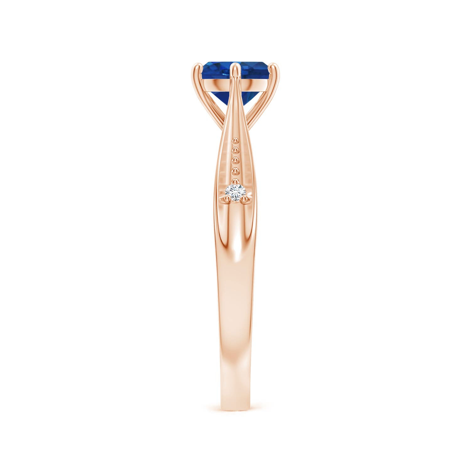 AAA - Blue Sapphire / 1.02 CT / 14 KT Rose Gold