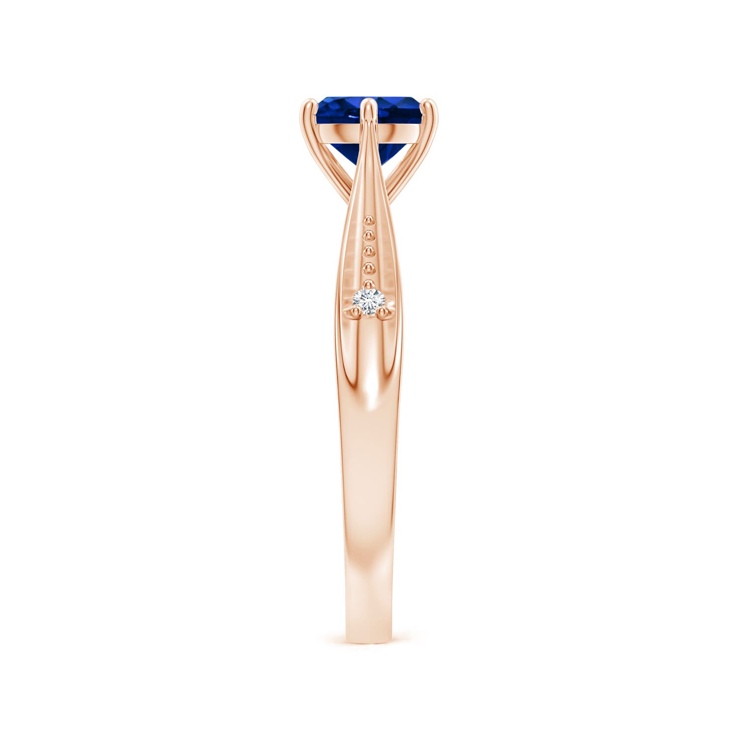 AAAA - Blue Sapphire / 1.02 CT / 14 KT Rose Gold