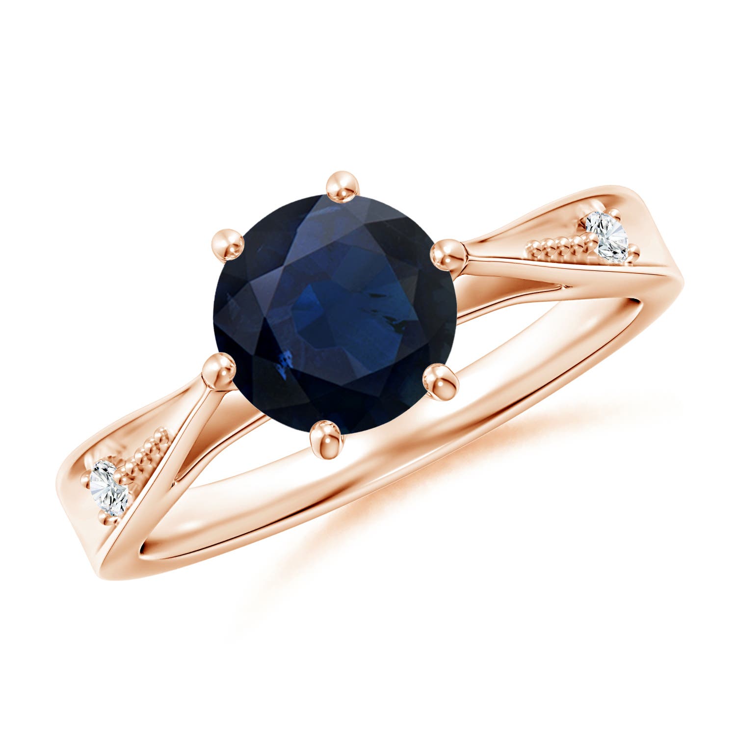 A - Blue Sapphire / 1.63 CT / 14 KT Rose Gold