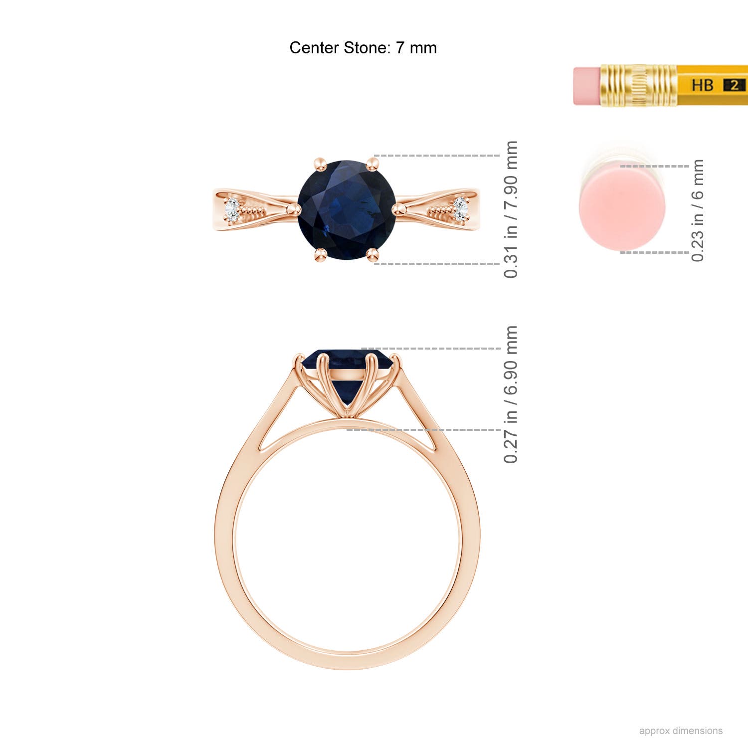 A - Blue Sapphire / 1.63 CT / 14 KT Rose Gold