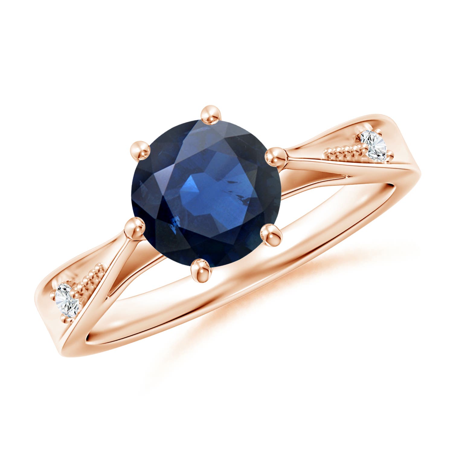 AA - Blue Sapphire / 1.63 CT / 14 KT Rose Gold