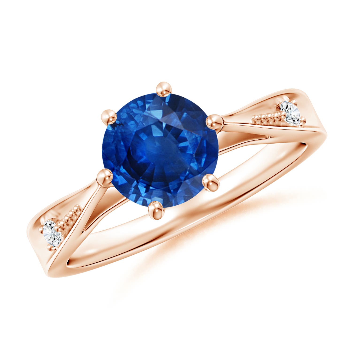 AAA - Blue Sapphire / 1.63 CT / 14 KT Rose Gold