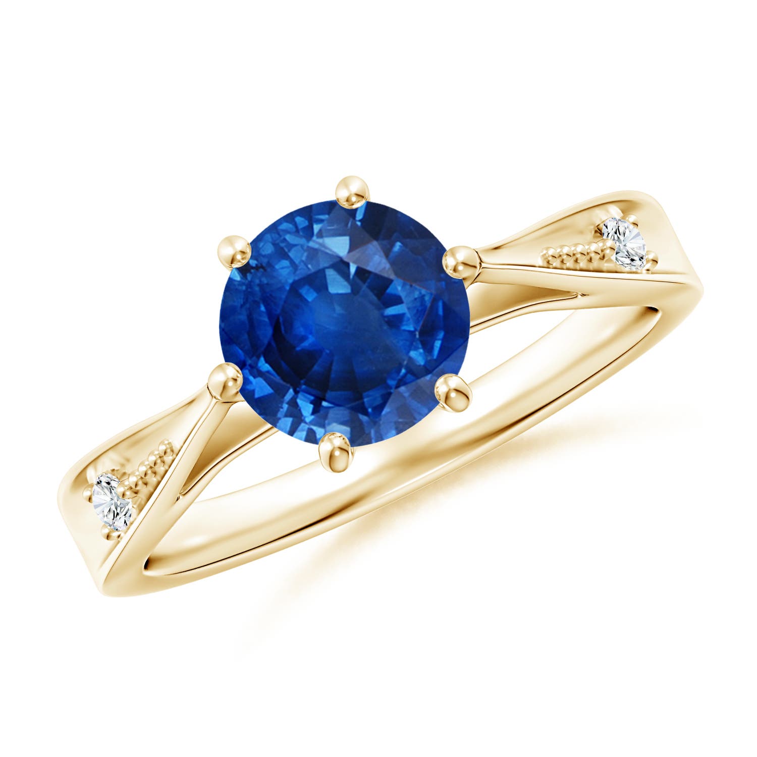 AAA - Blue Sapphire / 1.63 CT / 14 KT Yellow Gold