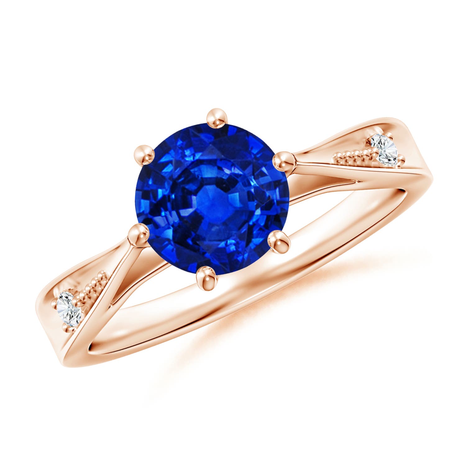 AAAA - Blue Sapphire / 1.63 CT / 14 KT Rose Gold