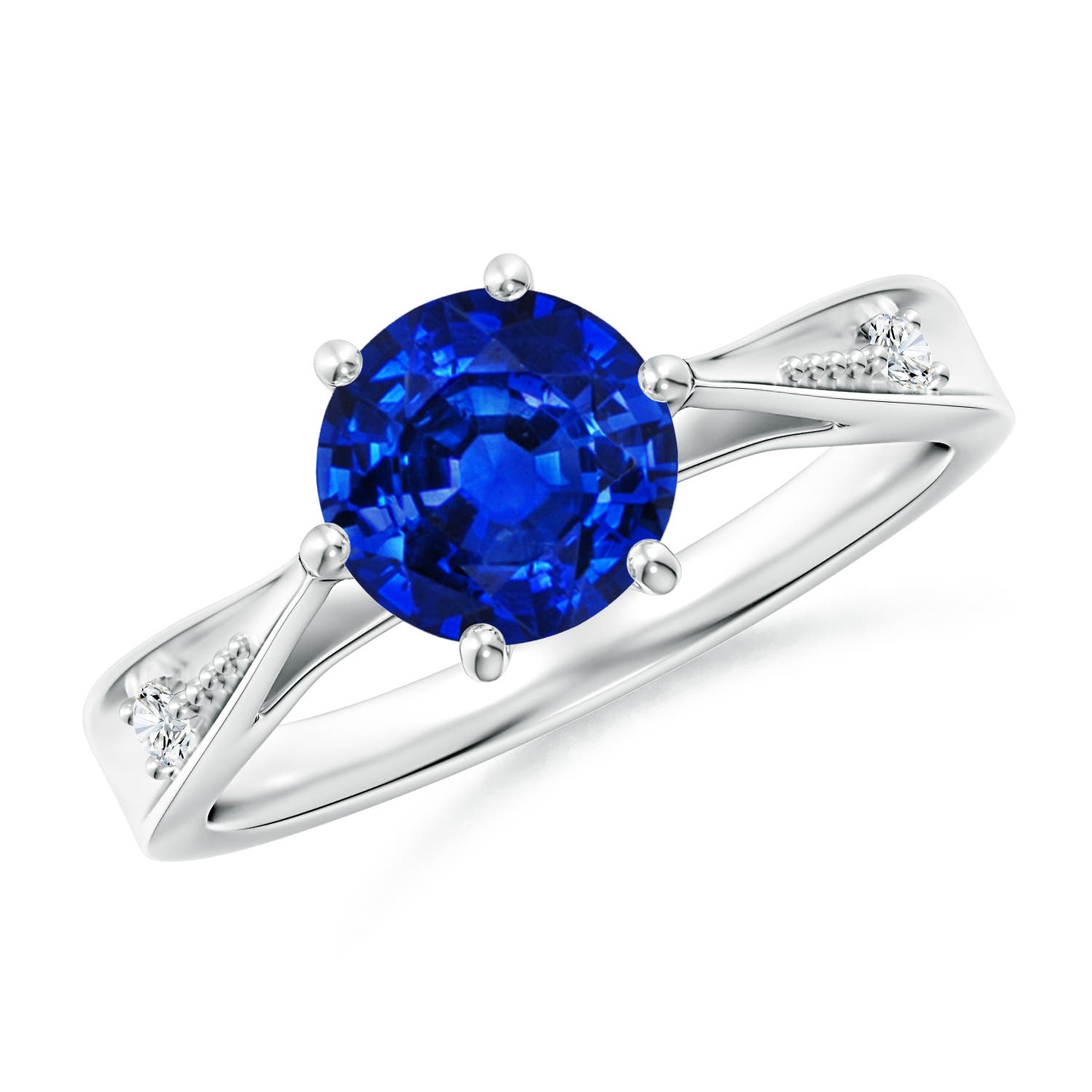 AAAA - Blue Sapphire / 1.63 CT / 14 KT White Gold