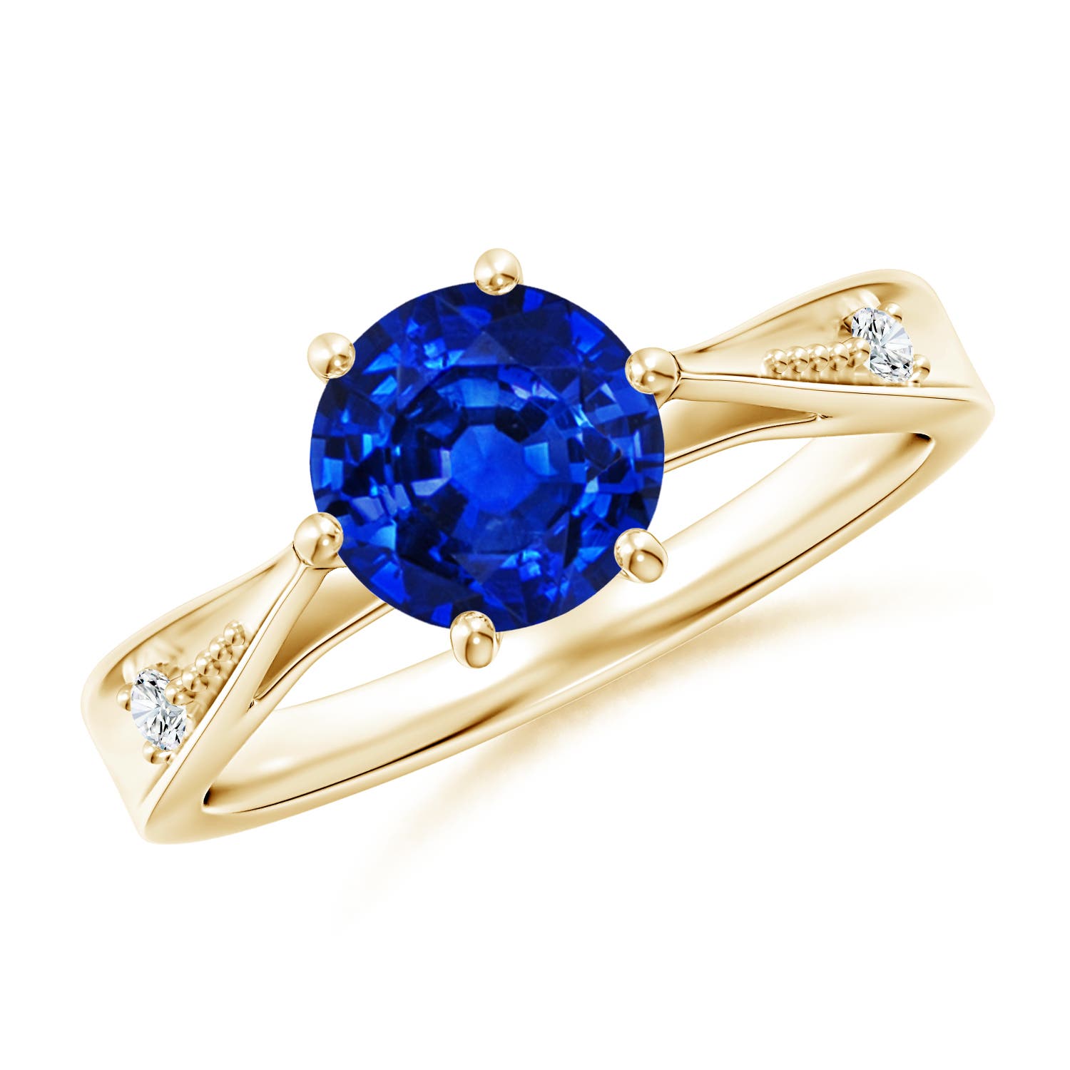 AAAA - Blue Sapphire / 1.63 CT / 14 KT Yellow Gold