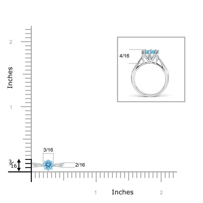 A - Swiss Blue Topaz / 0.33 CT / 14 KT White Gold