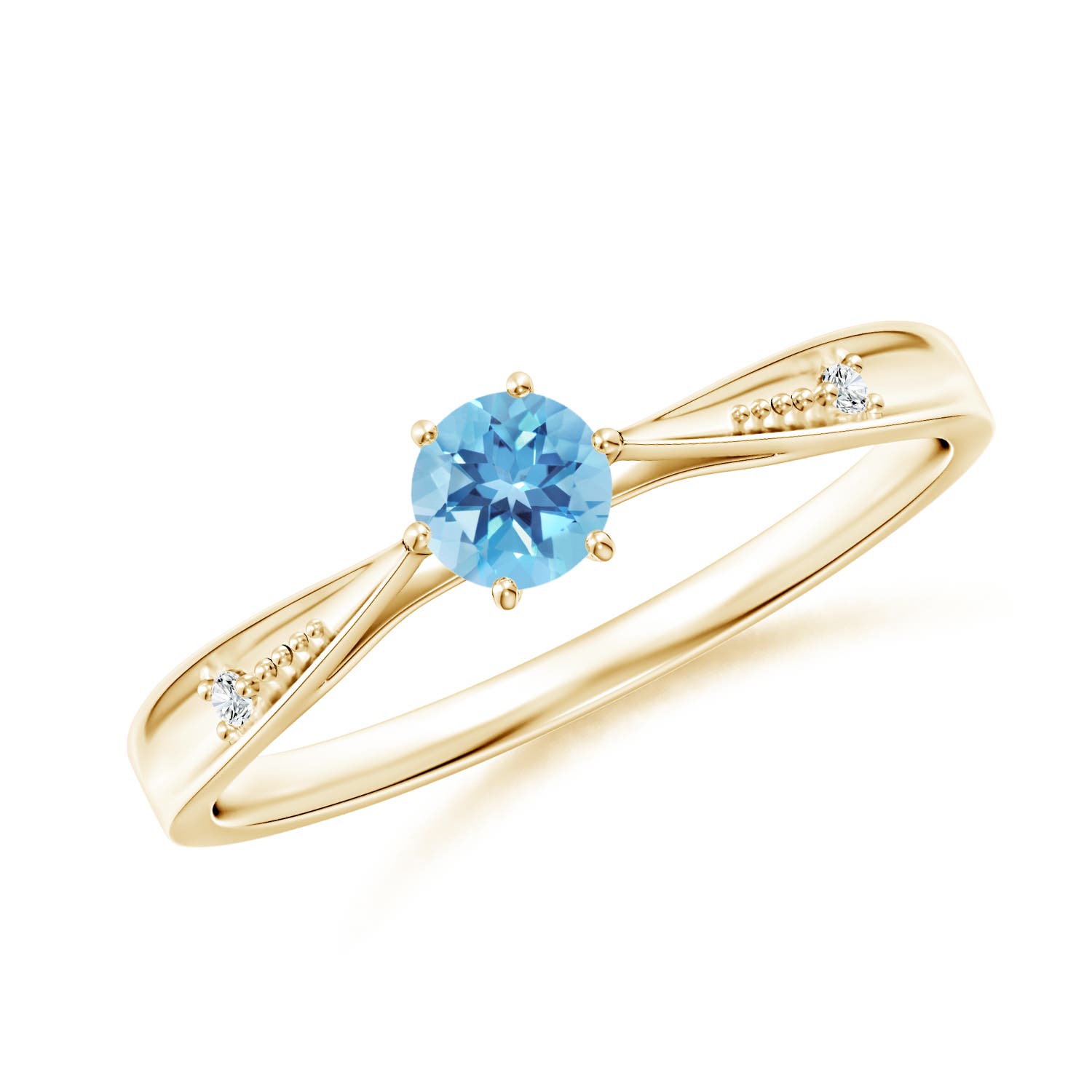 A - Swiss Blue Topaz / 0.33 CT / 14 KT Yellow Gold