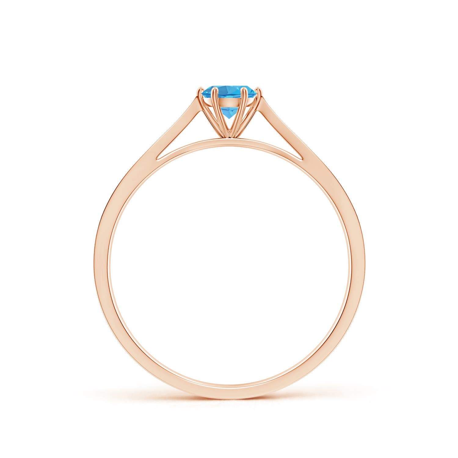 AA - Swiss Blue Topaz / 0.33 CT / 14 KT Rose Gold