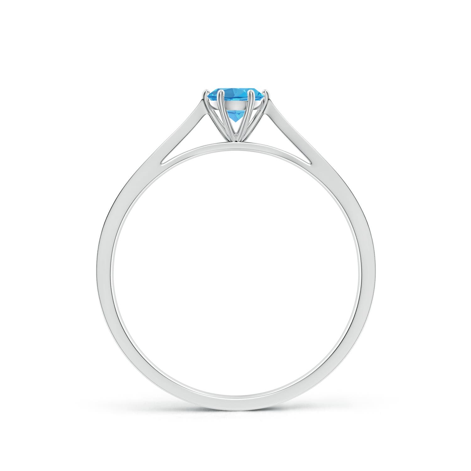 AA - Swiss Blue Topaz / 0.33 CT / 14 KT White Gold