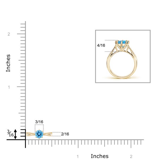 AA - Swiss Blue Topaz / 0.33 CT / 14 KT Yellow Gold