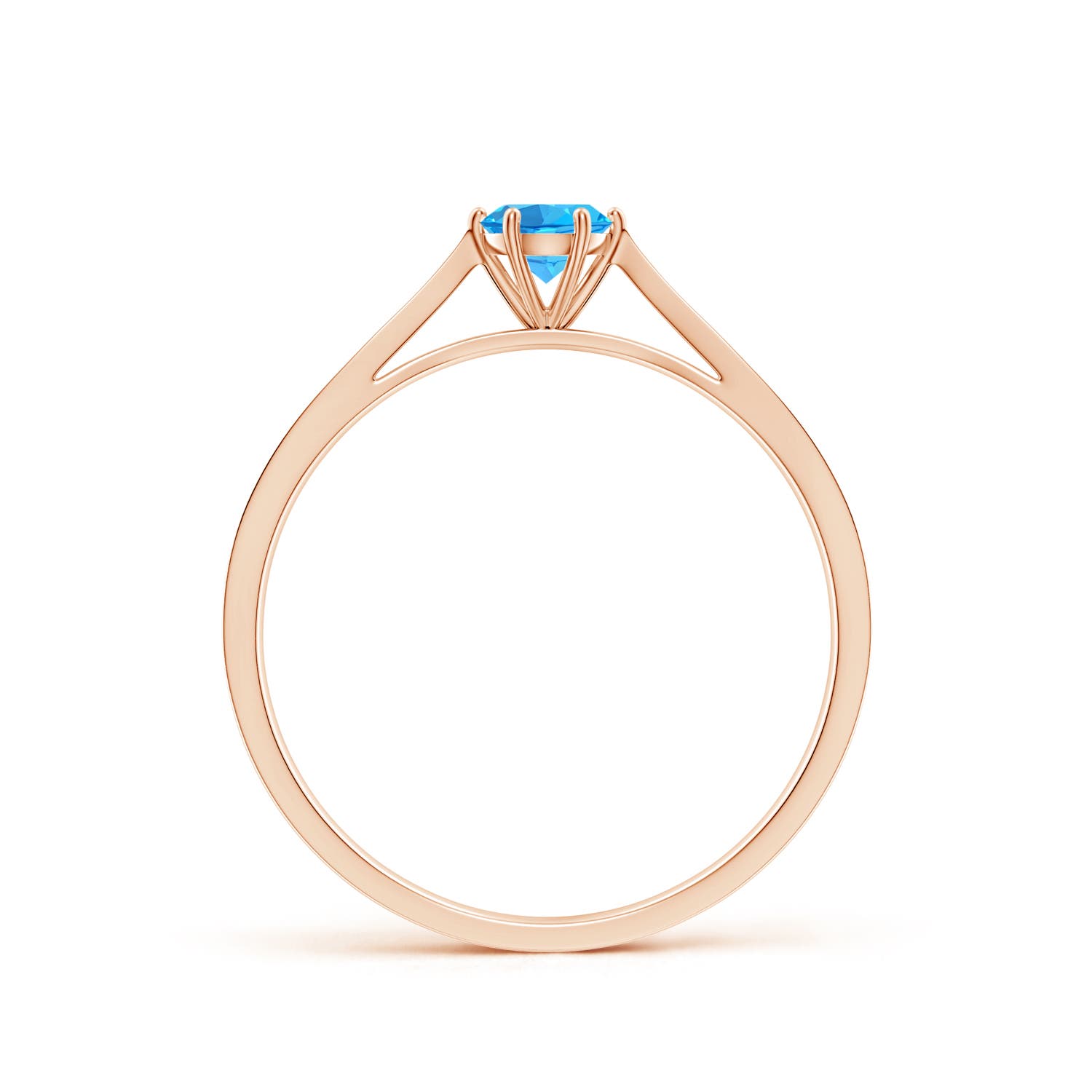 AAA - Swiss Blue Topaz / 0.33 CT / 14 KT Rose Gold