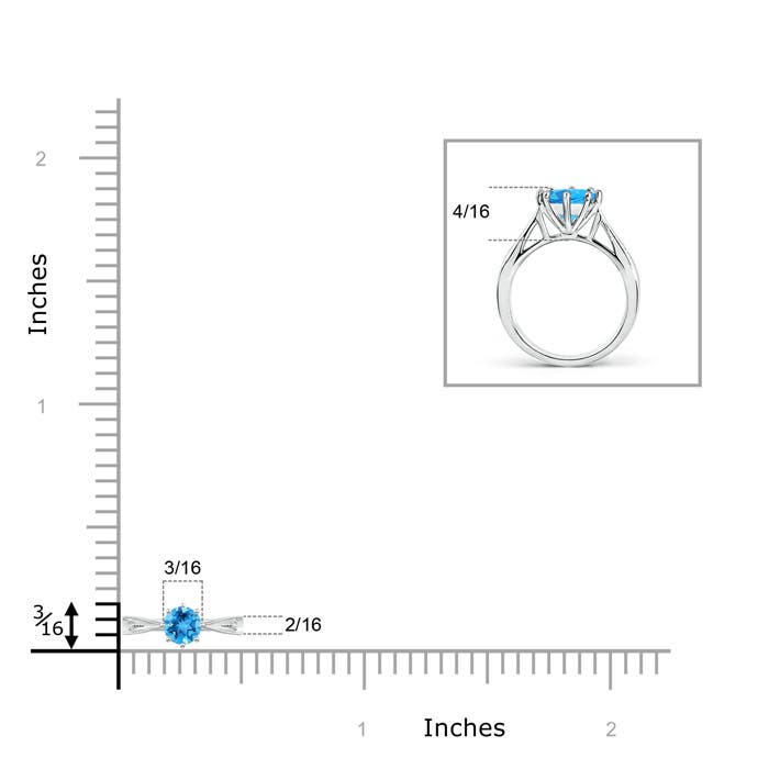 AAA - Swiss Blue Topaz / 0.33 CT / 14 KT White Gold