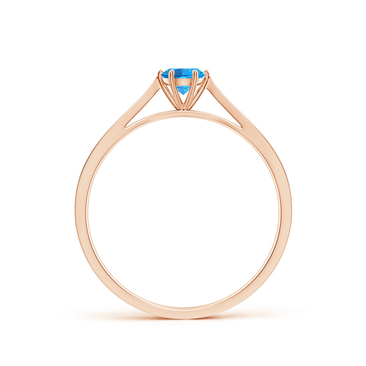 AAAA - Swiss Blue Topaz / 0.33 CT / 14 KT Rose Gold