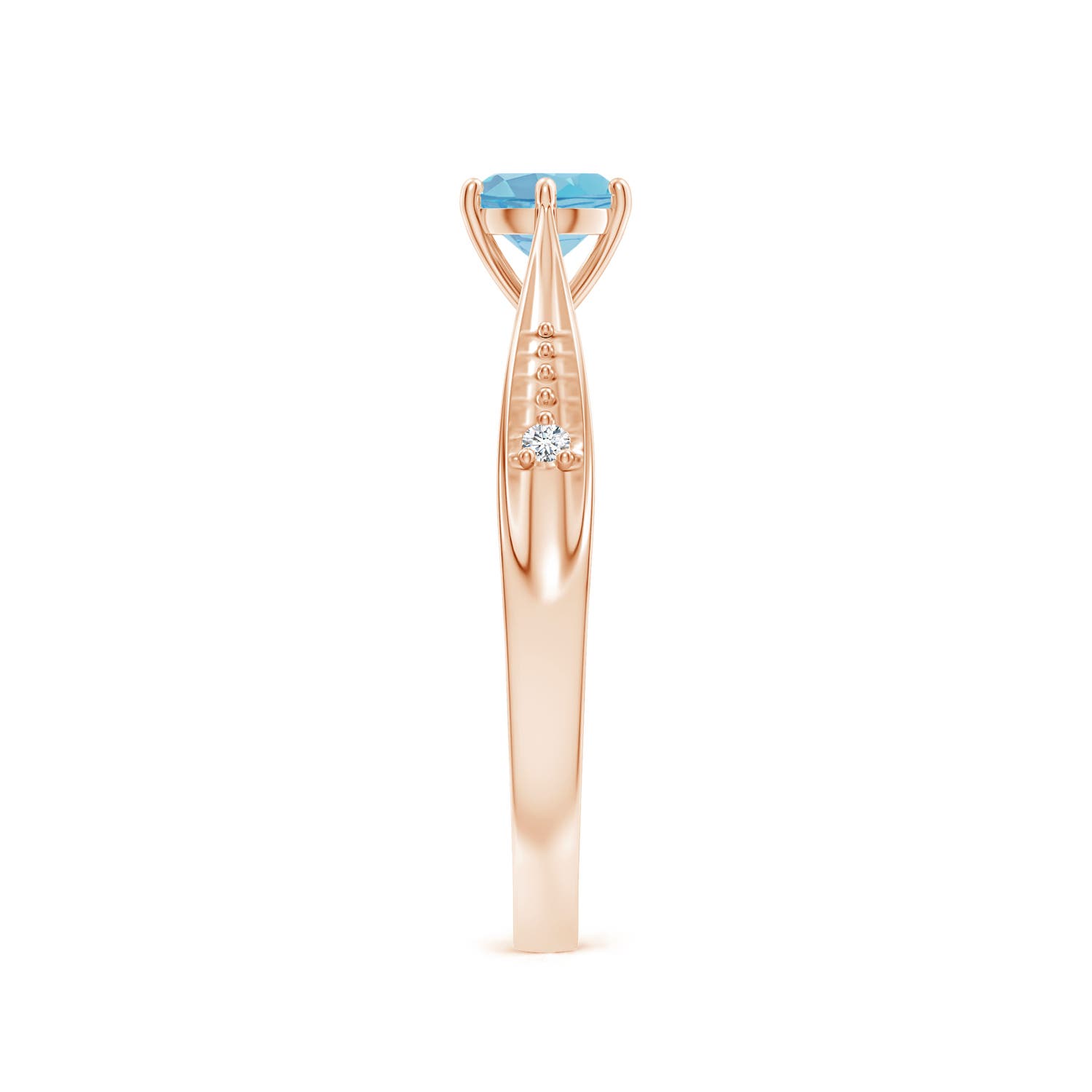 A - Swiss Blue Topaz / 0.62 CT / 14 KT Rose Gold