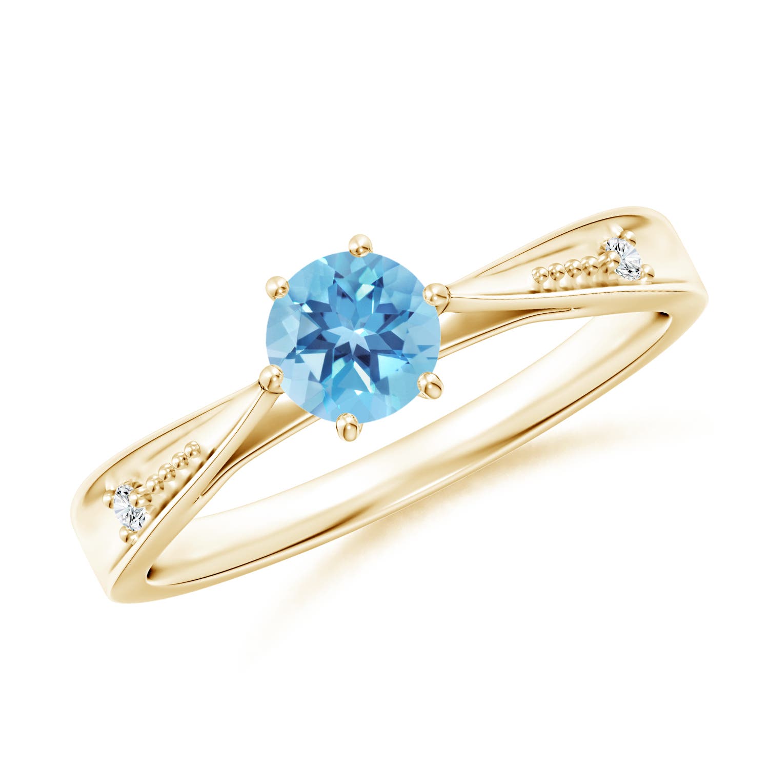 A - Swiss Blue Topaz / 0.62 CT / 14 KT Yellow Gold