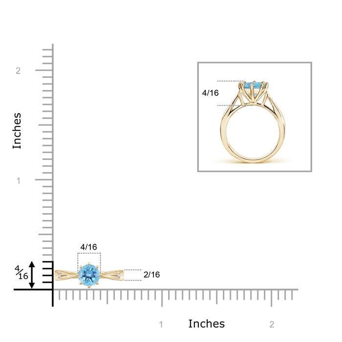 A - Swiss Blue Topaz / 0.62 CT / 14 KT Yellow Gold