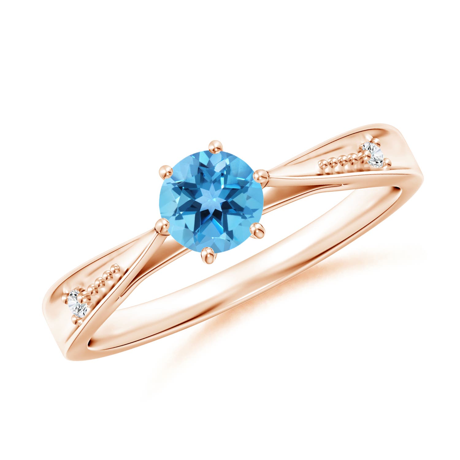 AA - Swiss Blue Topaz / 0.62 CT / 14 KT Rose Gold