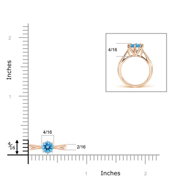 AA - Swiss Blue Topaz / 0.62 CT / 14 KT Rose Gold