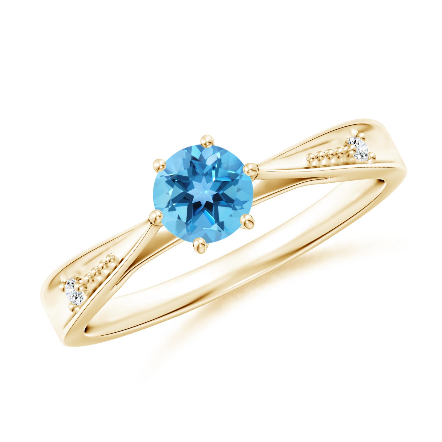 AA - Swiss Blue Topaz / 0.62 CT / 14 KT Yellow Gold