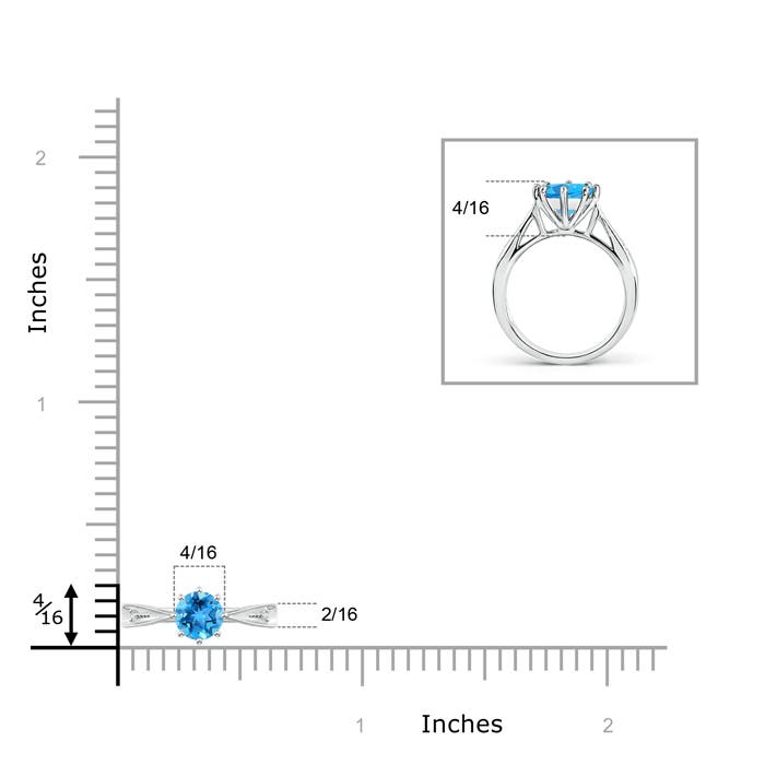 AAA - Swiss Blue Topaz / 0.62 CT / 14 KT White Gold