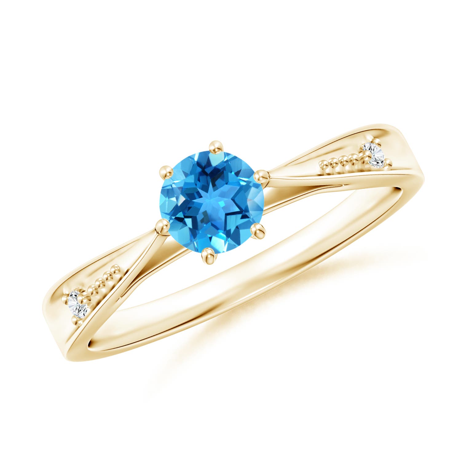 AAA - Swiss Blue Topaz / 0.62 CT / 14 KT Yellow Gold