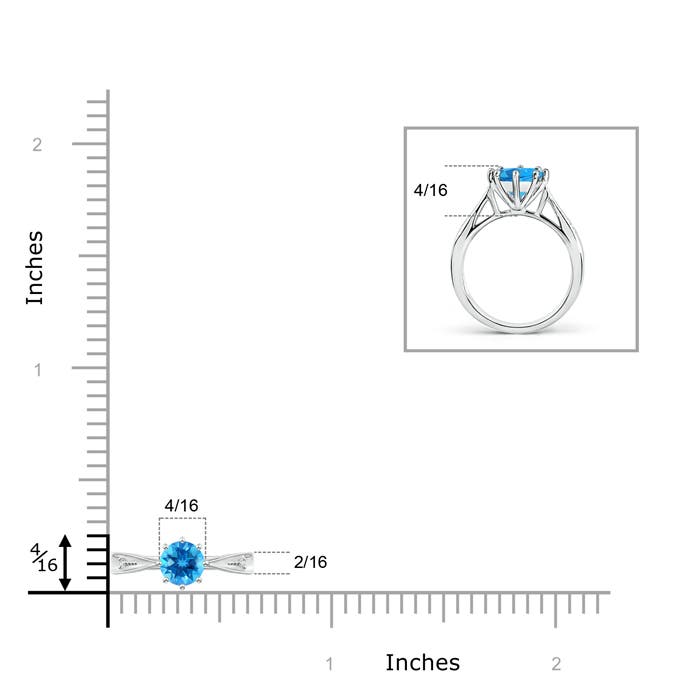 AAAA - Swiss Blue Topaz / 0.62 CT / 14 KT White Gold