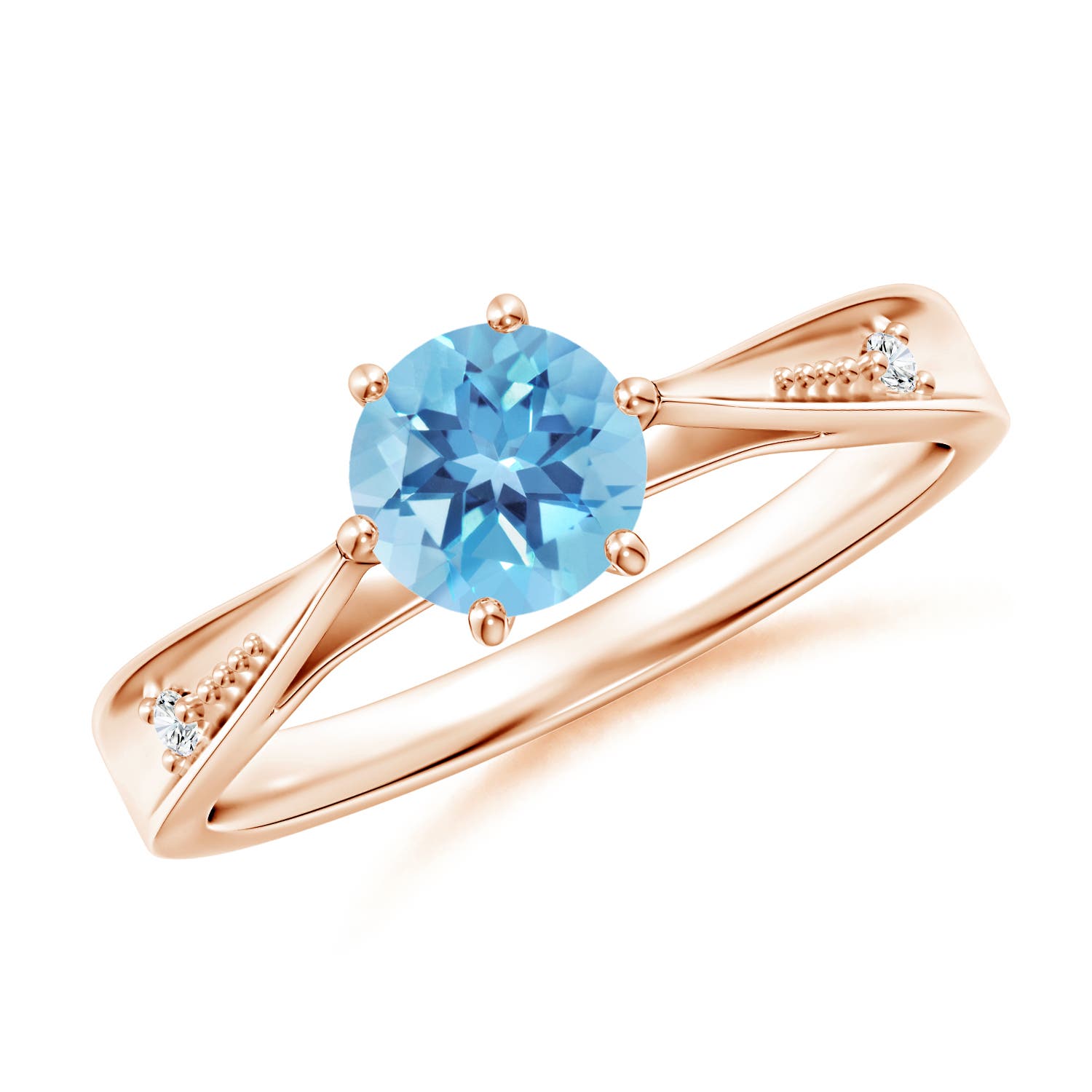 A - Swiss Blue Topaz / 0.97 CT / 14 KT Rose Gold