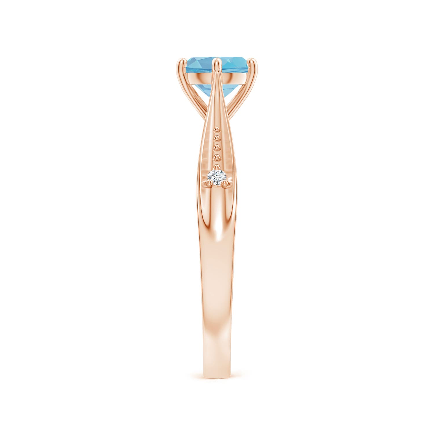 A - Swiss Blue Topaz / 0.97 CT / 14 KT Rose Gold