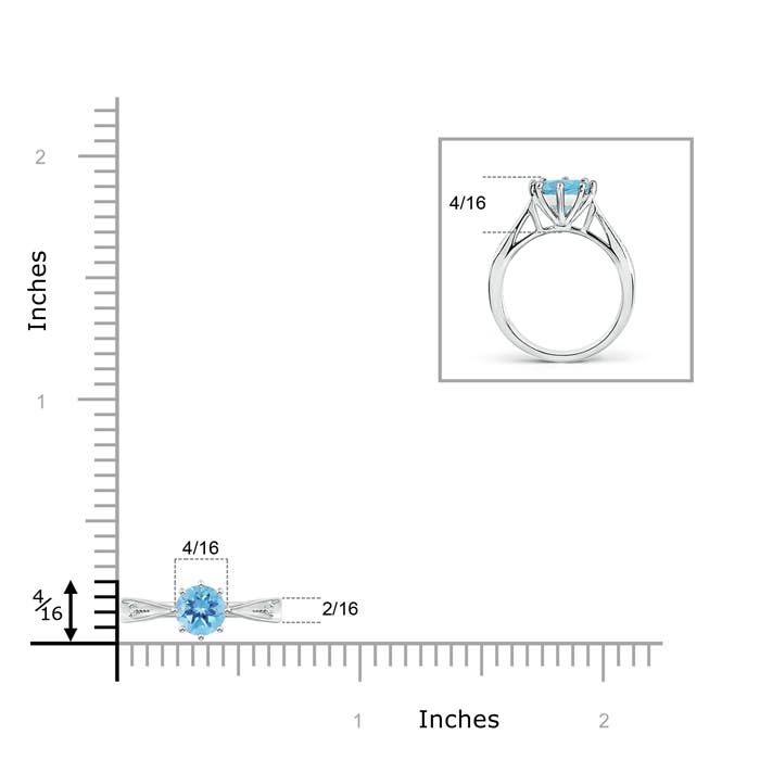 A - Swiss Blue Topaz / 0.97 CT / 14 KT White Gold