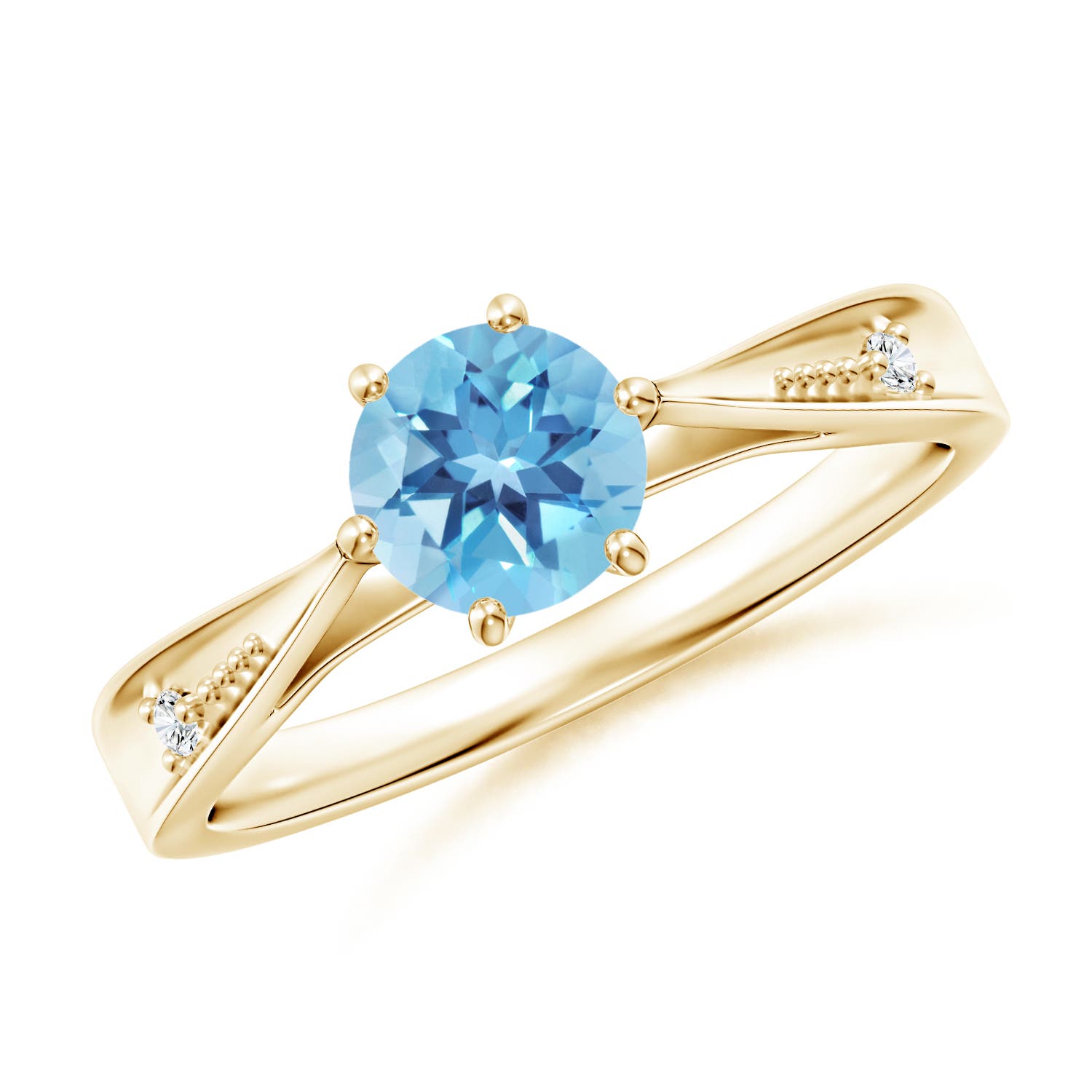 A - Swiss Blue Topaz / 0.97 CT / 14 KT Yellow Gold