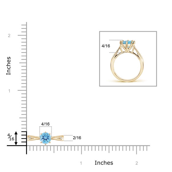 A - Swiss Blue Topaz / 0.97 CT / 14 KT Yellow Gold