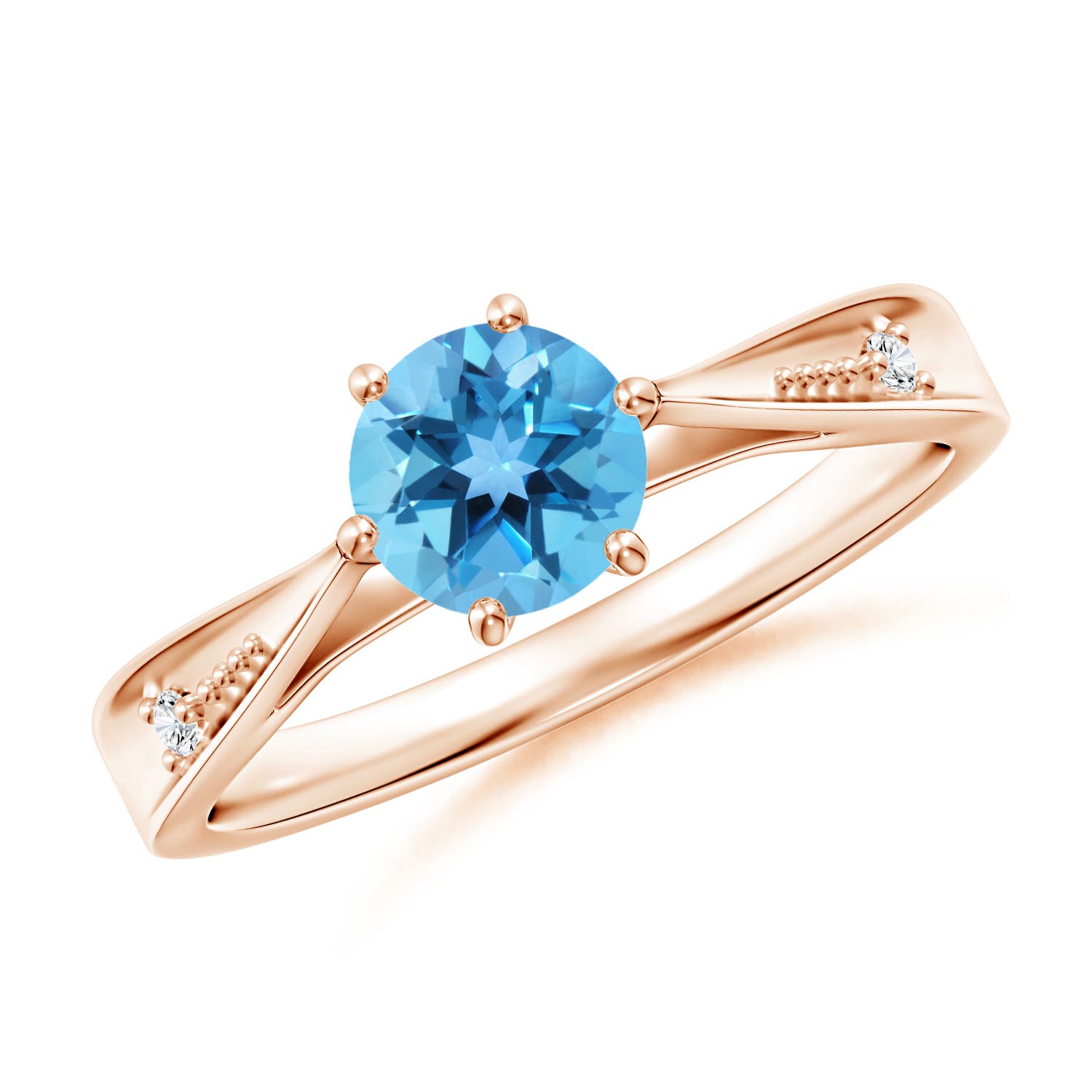 AA - Swiss Blue Topaz / 0.97 CT / 14 KT Rose Gold