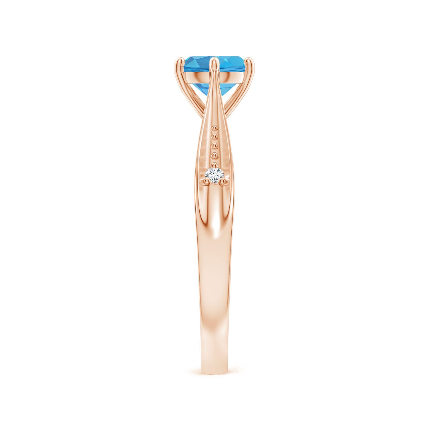 AA - Swiss Blue Topaz / 0.97 CT / 14 KT Rose Gold