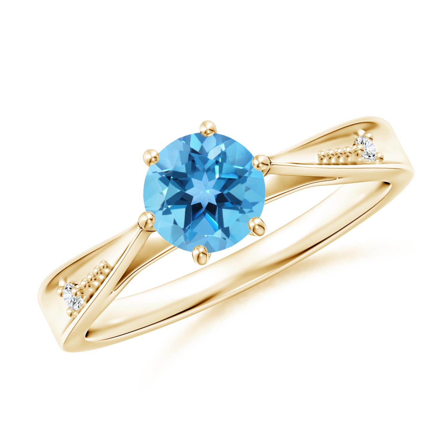 AA - Swiss Blue Topaz / 0.97 CT / 14 KT Yellow Gold