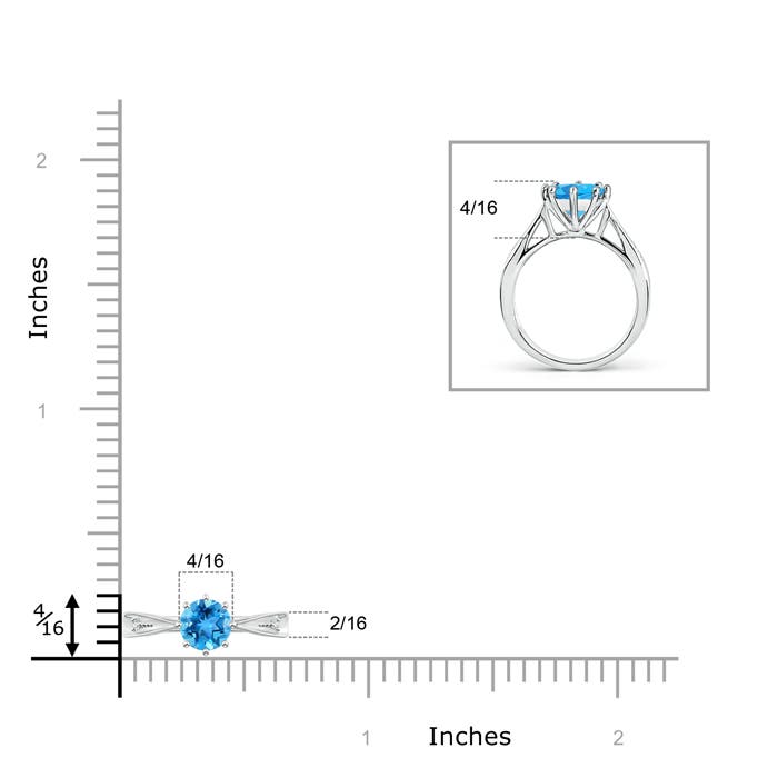 AAA - Swiss Blue Topaz / 0.97 CT / 14 KT White Gold