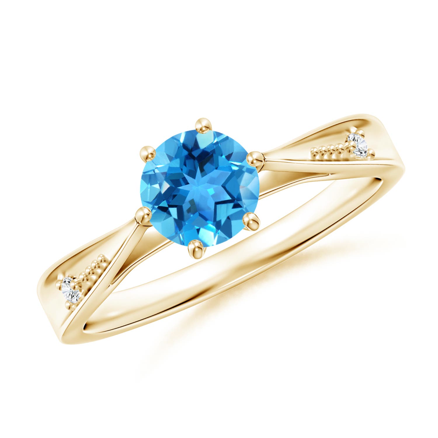 AAA - Swiss Blue Topaz / 0.97 CT / 14 KT Yellow Gold