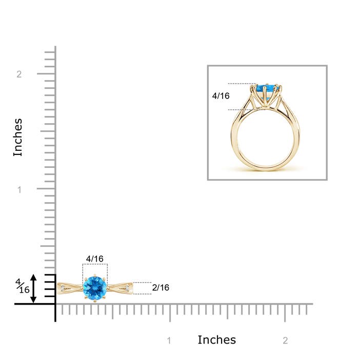 AAAA - Swiss Blue Topaz / 0.97 CT / 14 KT Yellow Gold