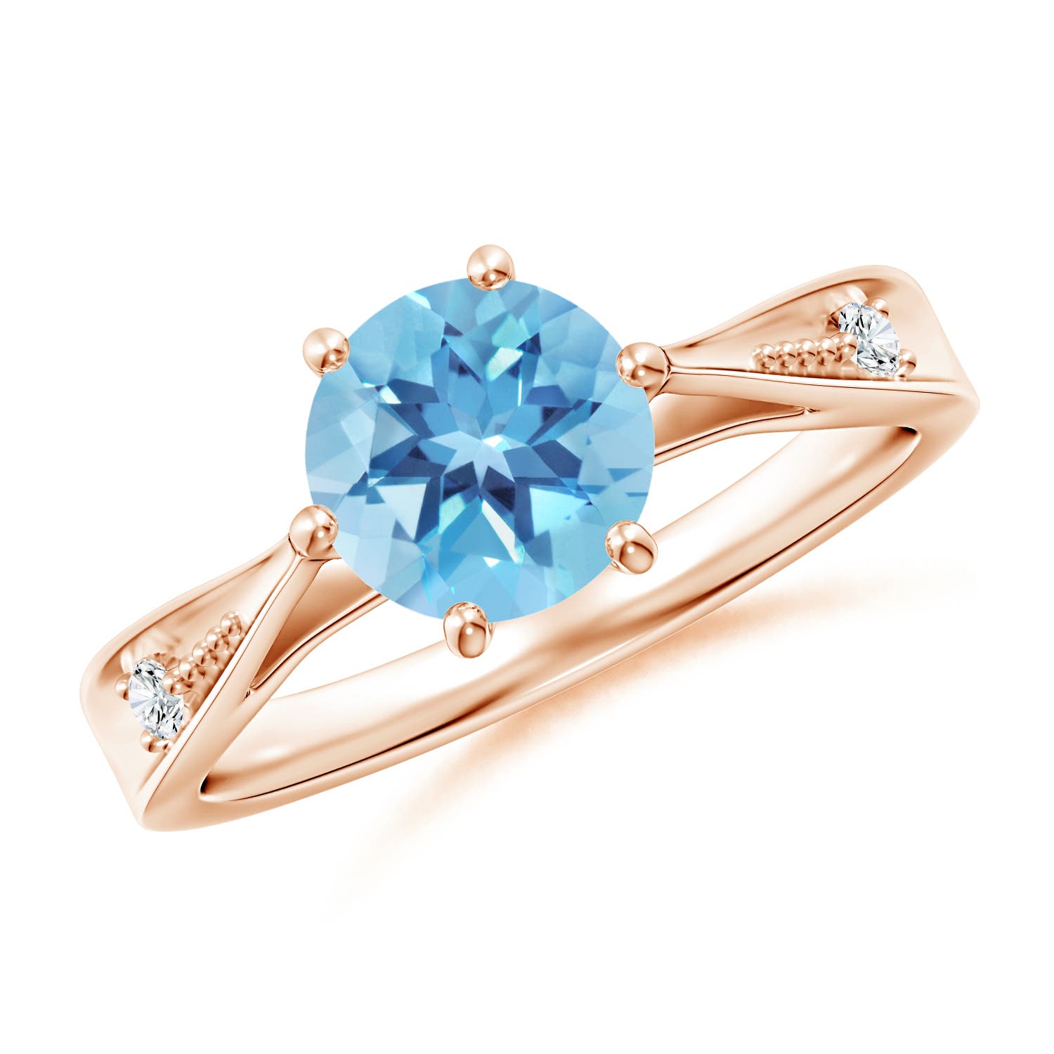 A - Swiss Blue Topaz / 1.58 CT / 14 KT Rose Gold