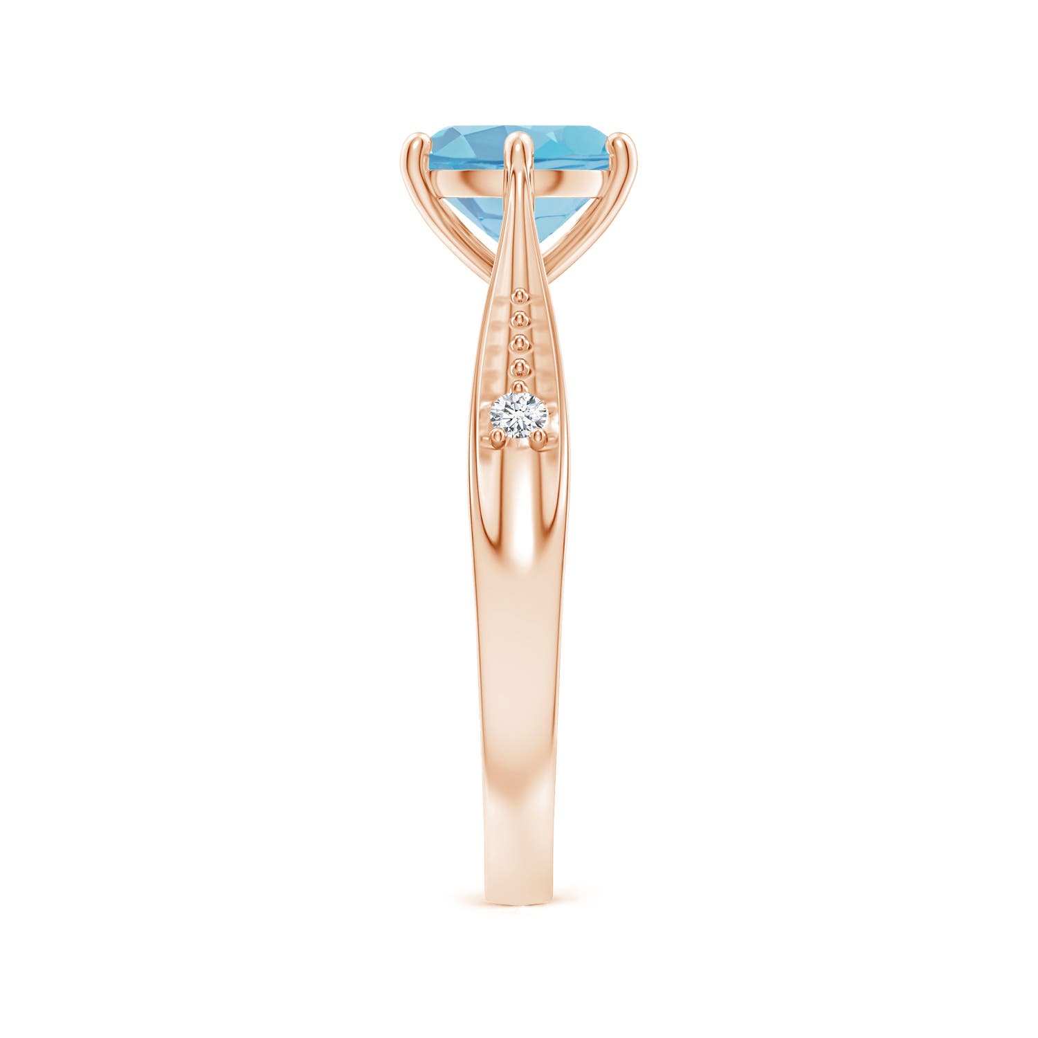 A - Swiss Blue Topaz / 1.58 CT / 14 KT Rose Gold