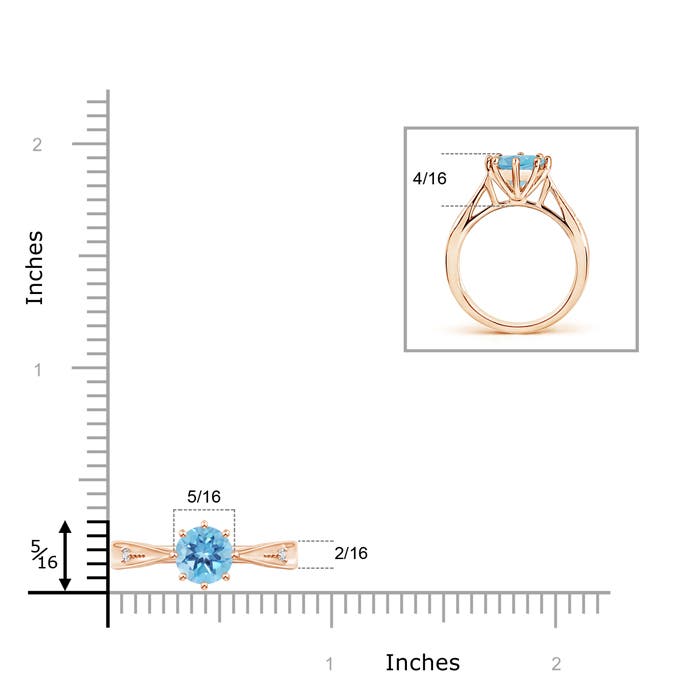 A - Swiss Blue Topaz / 1.58 CT / 14 KT Rose Gold