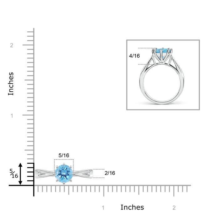 A - Swiss Blue Topaz / 1.58 CT / 14 KT White Gold