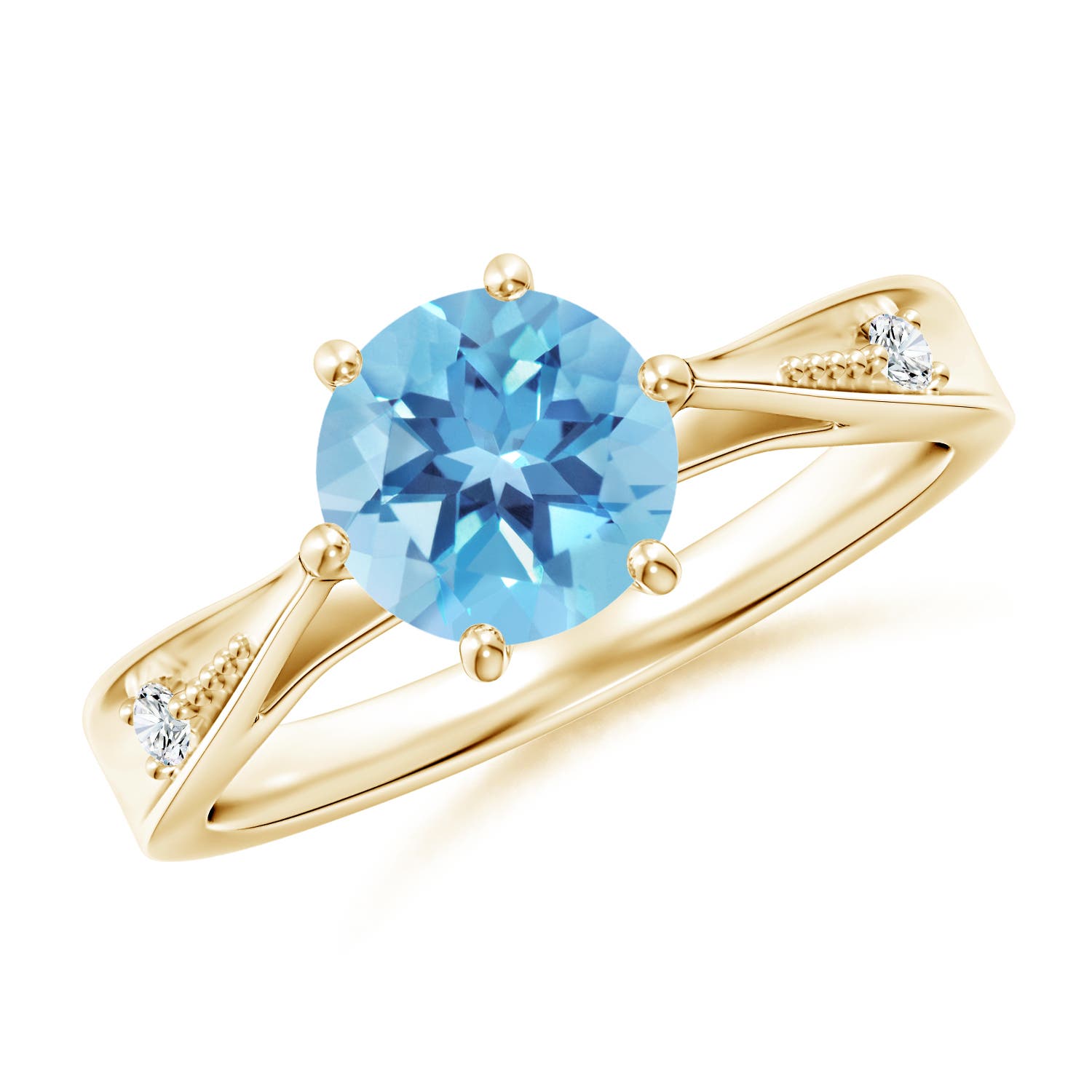 A - Swiss Blue Topaz / 1.58 CT / 14 KT Yellow Gold