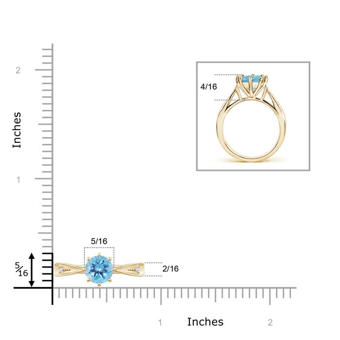 A - Swiss Blue Topaz / 1.58 CT / 14 KT Yellow Gold