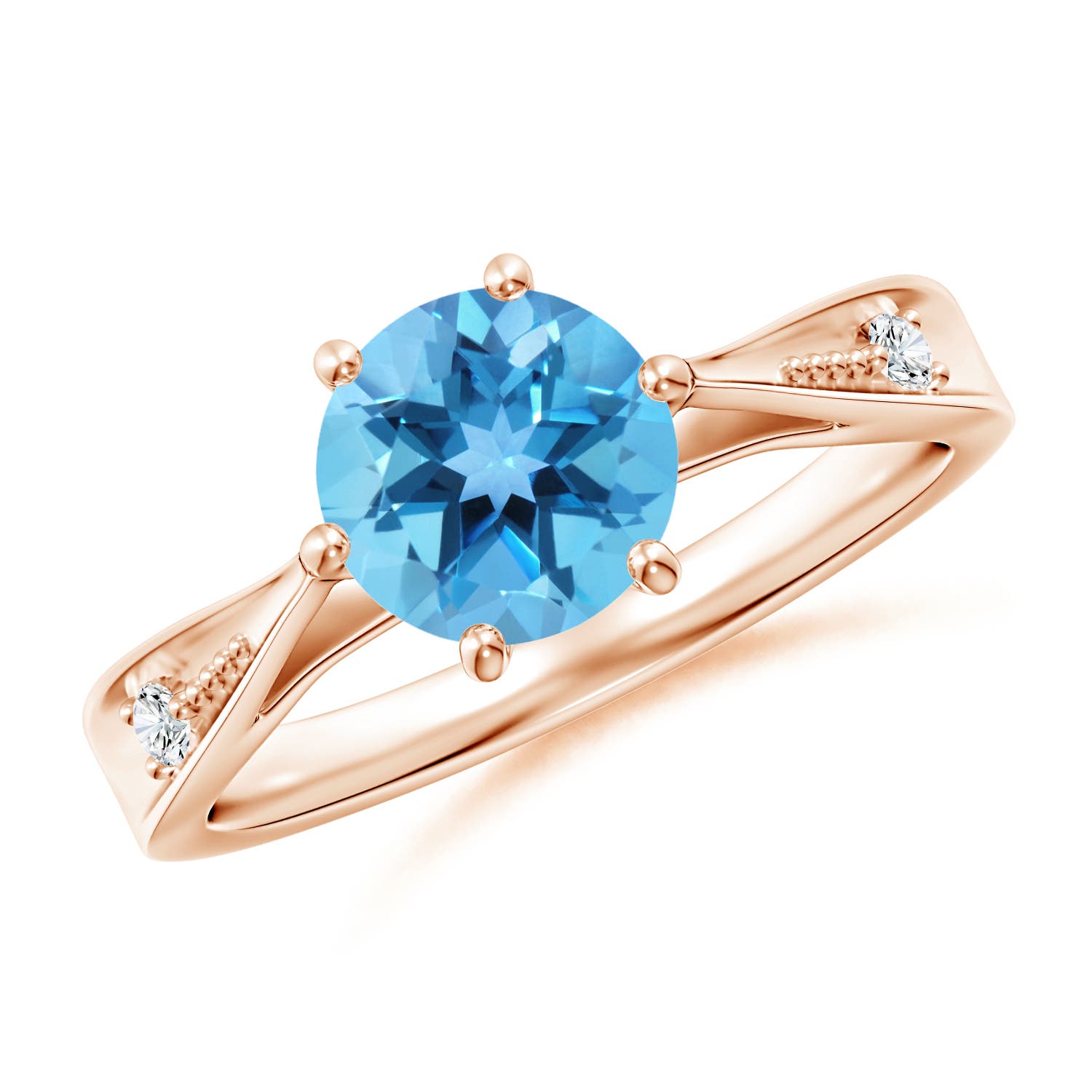 AA - Swiss Blue Topaz / 1.58 CT / 14 KT Rose Gold