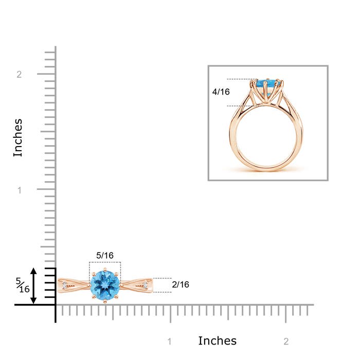 AA - Swiss Blue Topaz / 1.58 CT / 14 KT Rose Gold