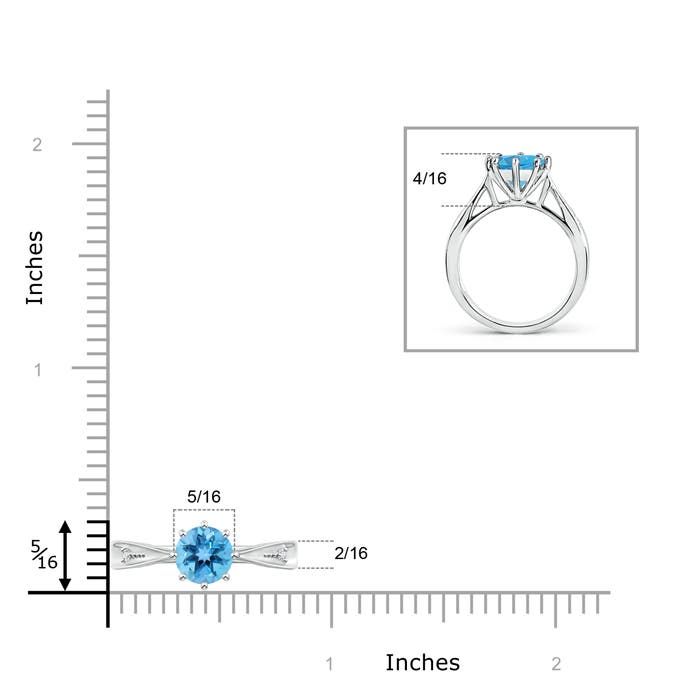 AA - Swiss Blue Topaz / 1.58 CT / 14 KT White Gold